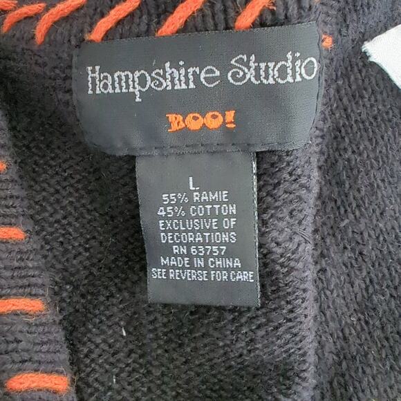 Vintage Hampshire Studio Hand Knit Halloween Cardigan Sweater Witchy Granny L - Picture 5 of 9